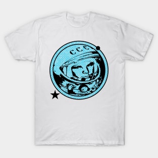 Yuri Gagarin - The First Man In Outer Space - (Blue Print) T-Shirt